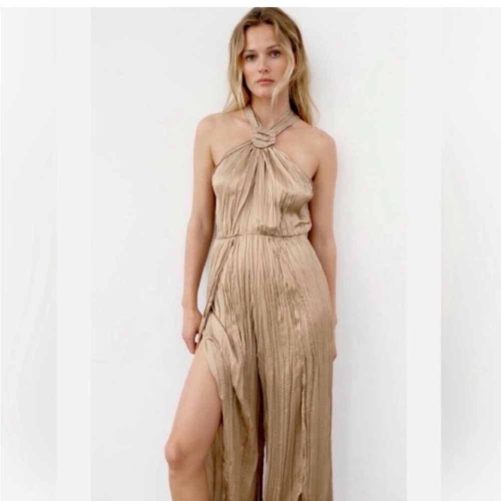 Zara satin  Halter Jumpsuit